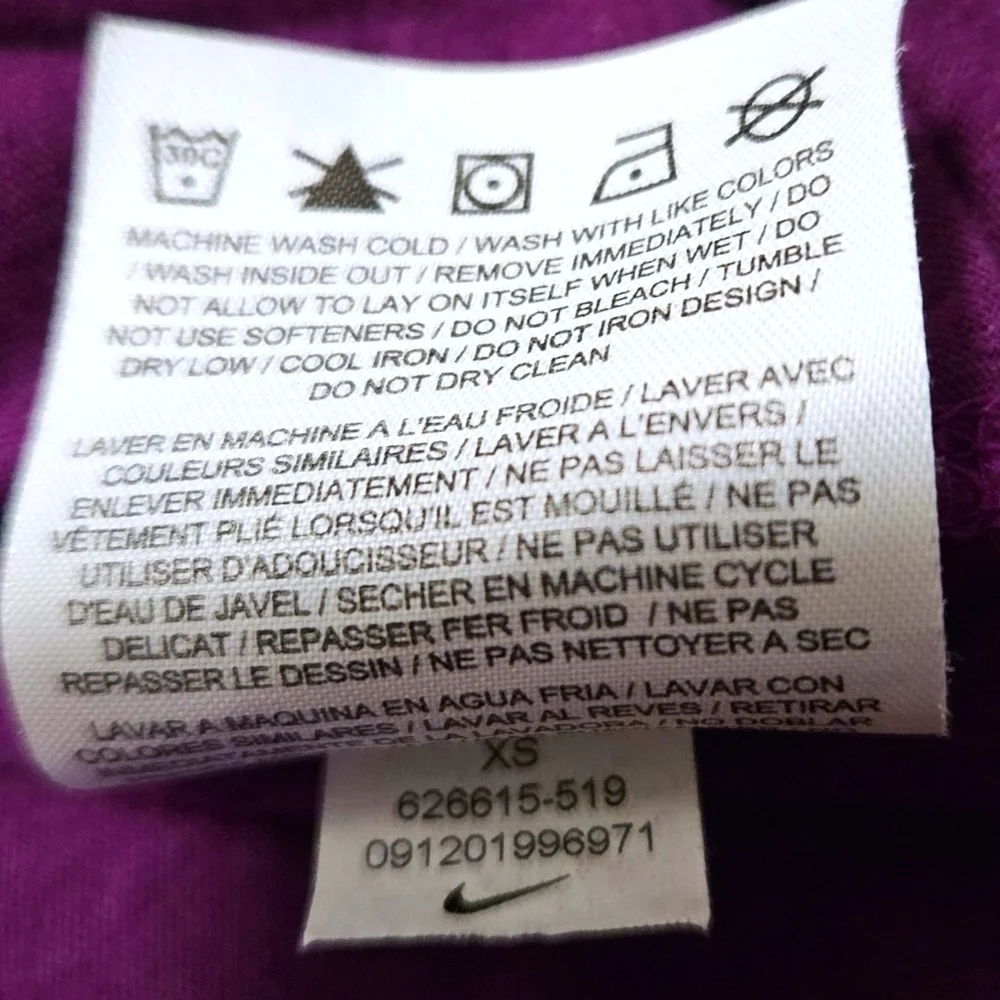 Nike XS Purple Racerback Tank Top Center Swoosh Fit XS/SM Cotton Blend Gym Cheer - Picture 6 of 9